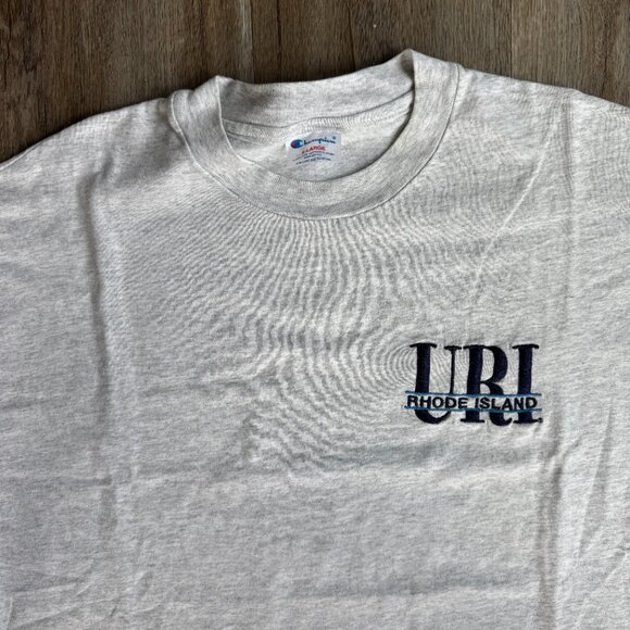 Vintage Champion University of Rhode Island Embroidered T-Shirt - XLarge - Picture 2 of 4